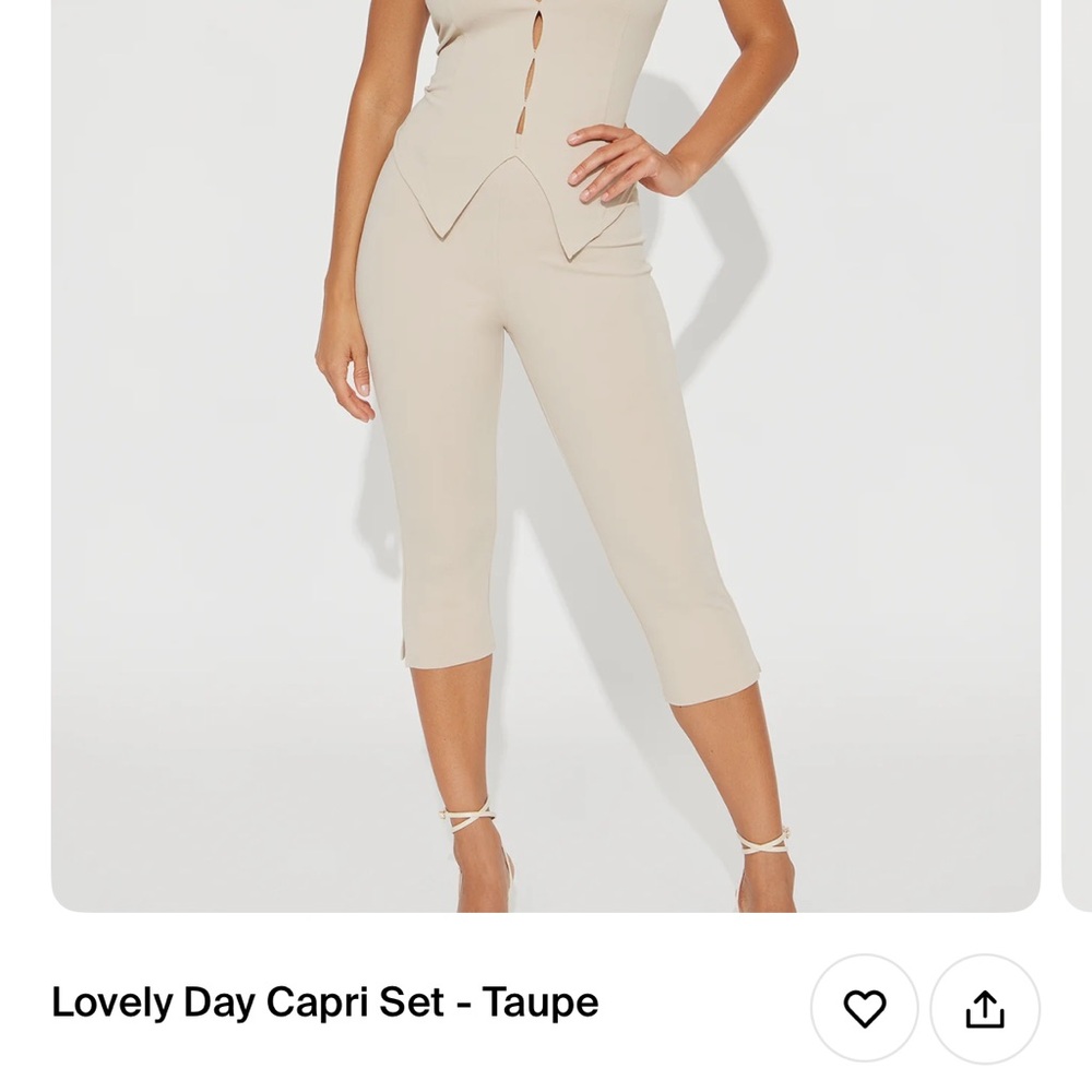 Lovely Day Tan Capri Jumpsuit Casual Chic